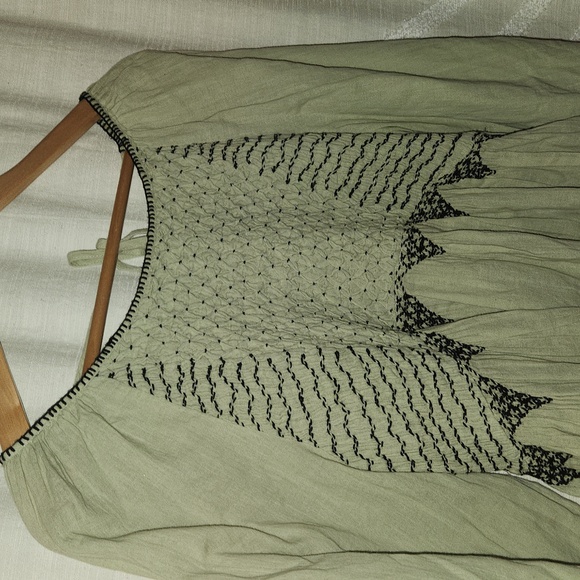 Nwot Free People What a feeling tunic/ dress color sage combo - Picture 5 of 15